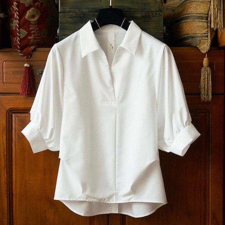 Damen Elegante Bluse mit Übergrößen und weiten Ärmeln Echoarchiv