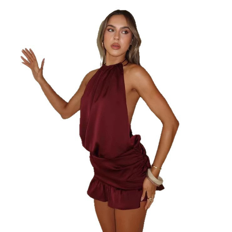 Damen verspieltes Minikleid mit raffinierten Rüschen und Bindedetail Echo Archiv