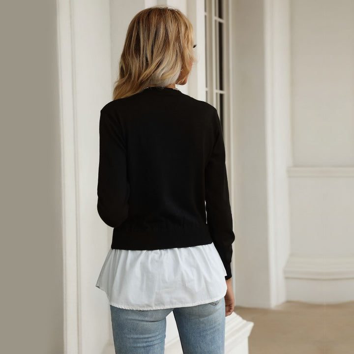 Damen Layering-Pullover mit Hemdoptik und feinem Feinstrick Echoarchiv