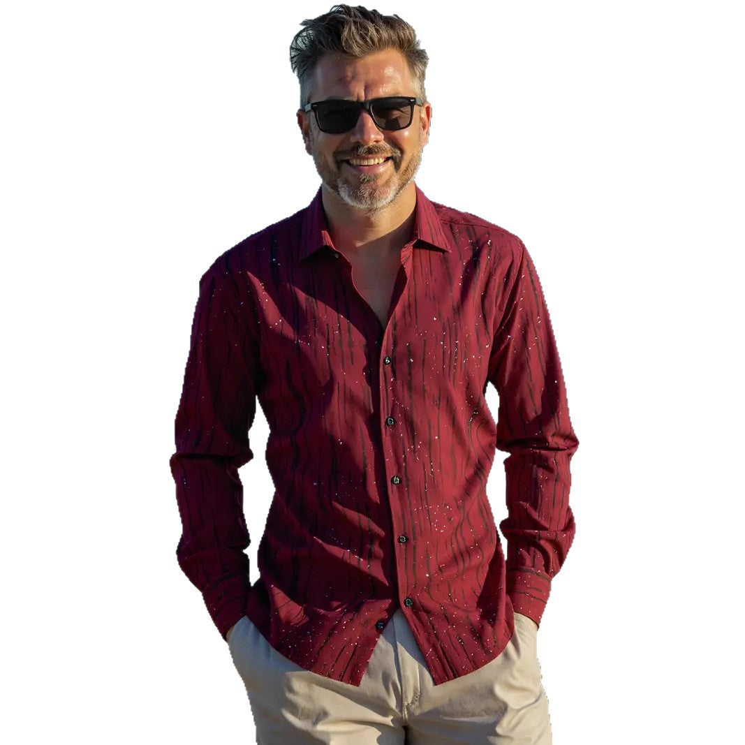 Herren Langarmhemd mit raffiniertem Linienmuster Echoarchiv