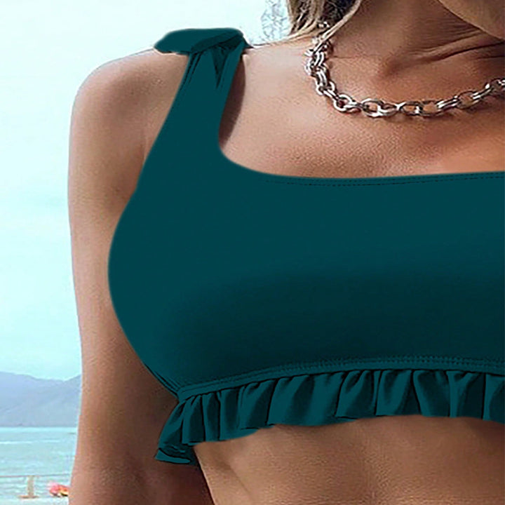 Damen Bikini-Set mit asymmetrischem Oberteil und verspieltem Rüschensaum Echo Archiv