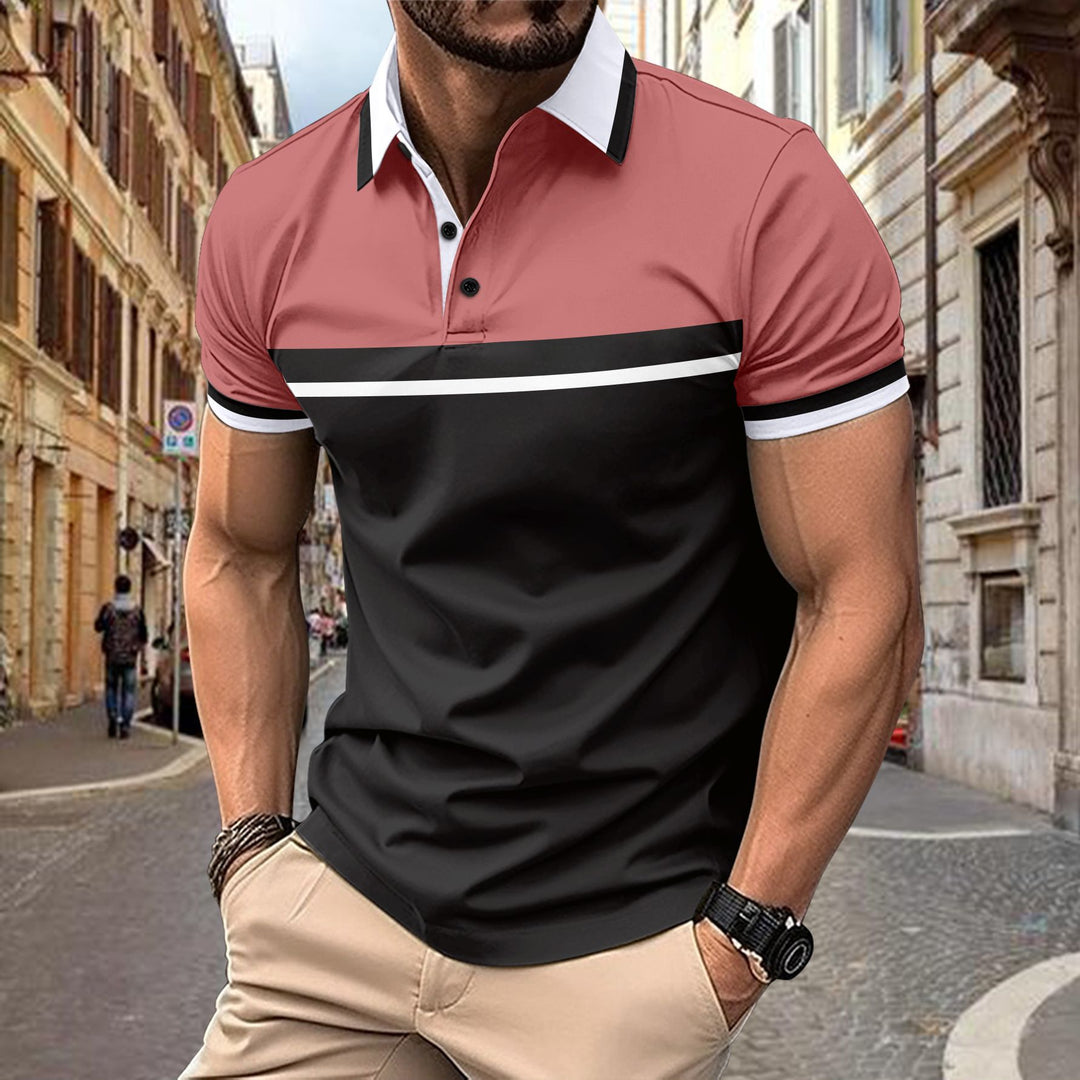 Herren Polohemd mit modernem Farbblockdesign Echoarchiv