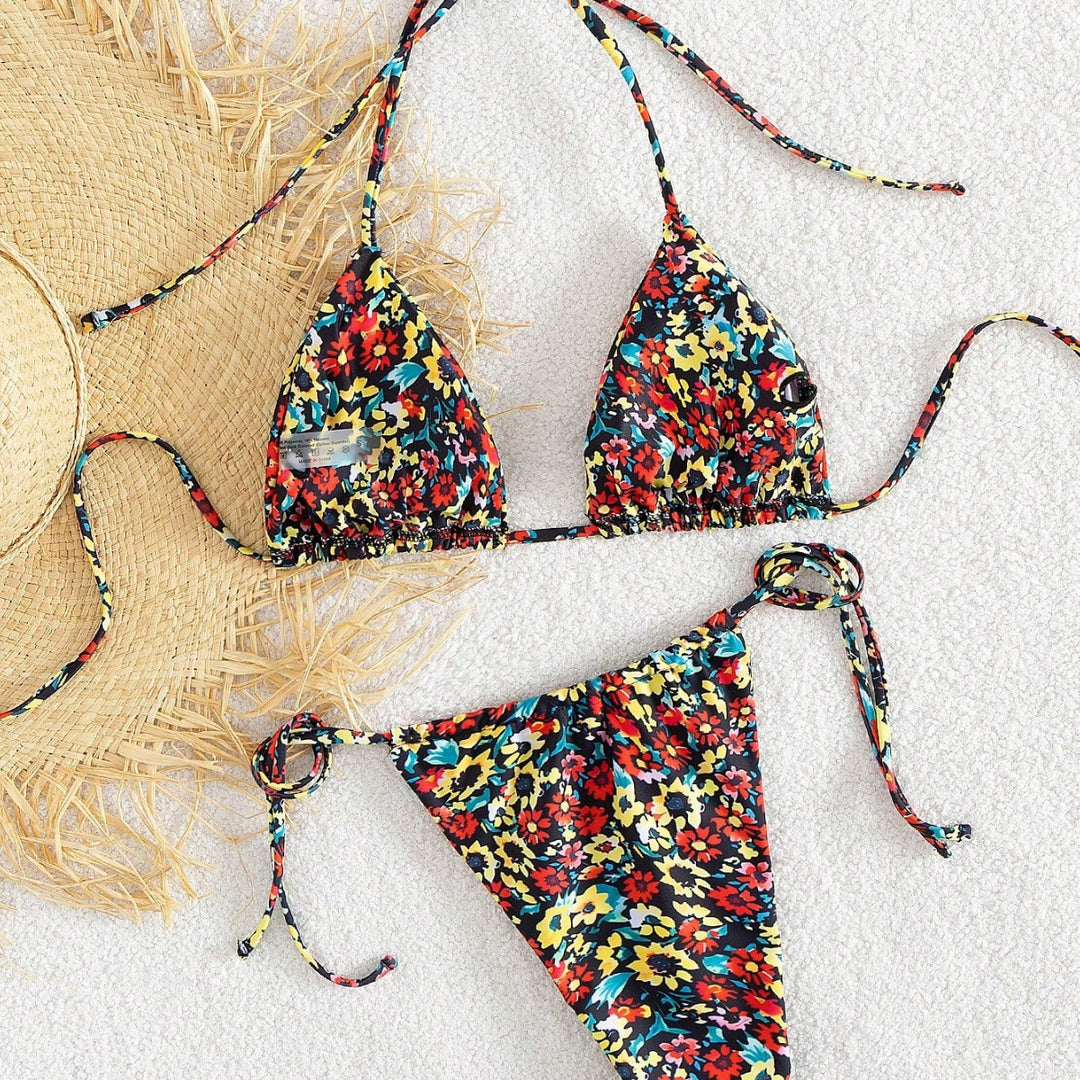 Damen Triangel-Bikini mit verspieltem Blumenmuster Echo Archiv