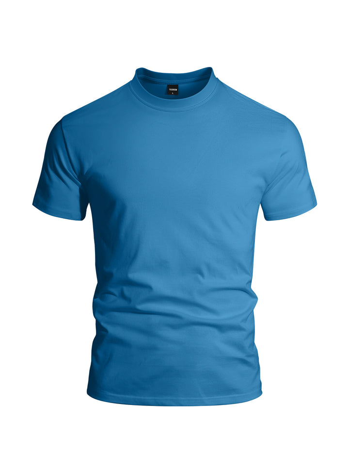 Herren nan eng anliegendes Rundhals-Basicshirt aus Singlejersey mit verstärktem Nackenband Echo Archiv