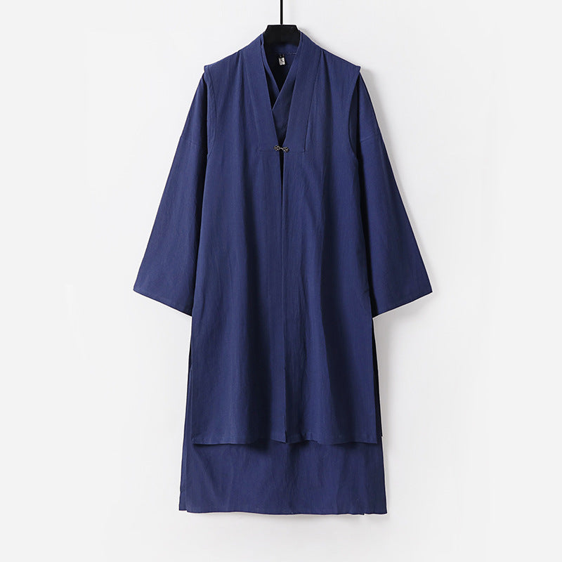 Unisex Langer Oversize-Kimono‑Mantel mit dezentem Knebelverschluss und weiter Silhouette Echoarchiv