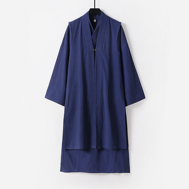 Unisex Langer Oversize-Kimono‑Mantel mit dezentem Knebelverschluss und weiter Silhouette Echoarchiv