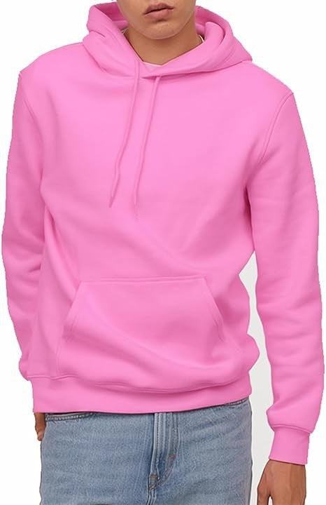 Herren lässiger Kapuzenpullover mit Kängurutasche, Tunnelzug und gerippten Bündchen – Cavarno