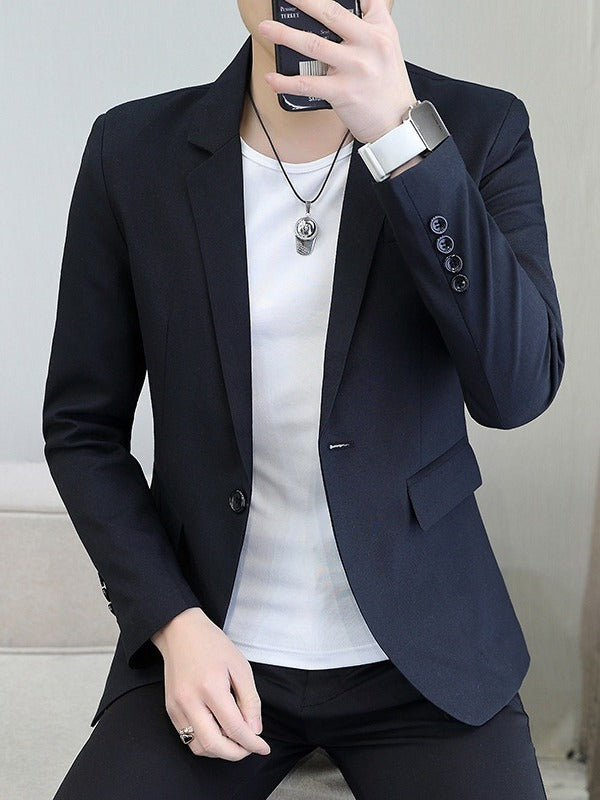Herren modischer Blazer mit schmalem Schnitt und feinem Material Echoarchiv