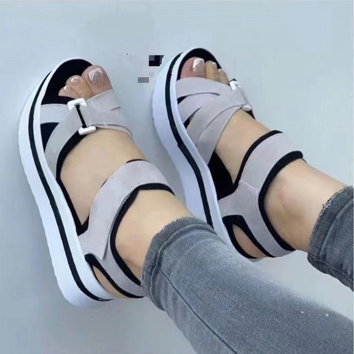 Damen  sportliche Keil-Sandalen mit verstellbaren Klettverschlüssen und gepolstertem Komfort-Fußbett Echo Archiv