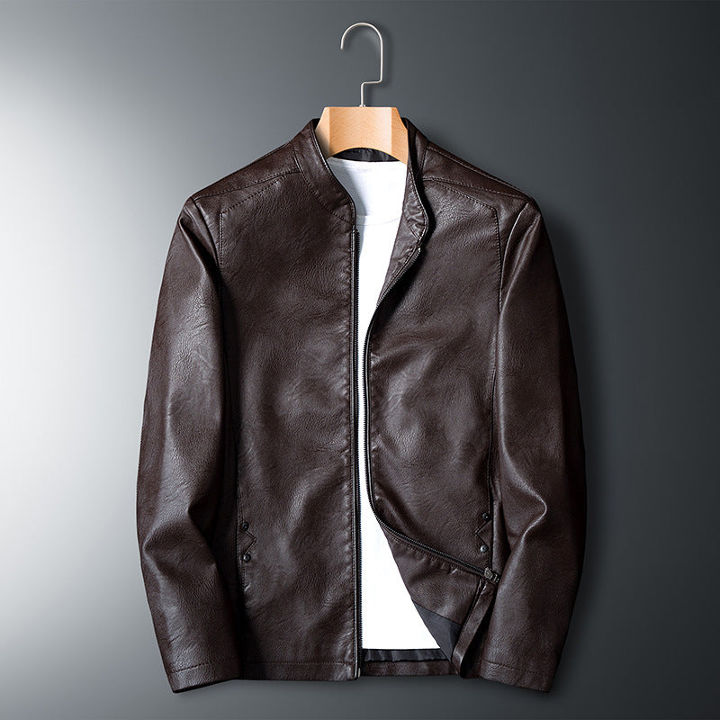 Herren Modische Kunstlederjacke mit Steppdetails Echo Archiv