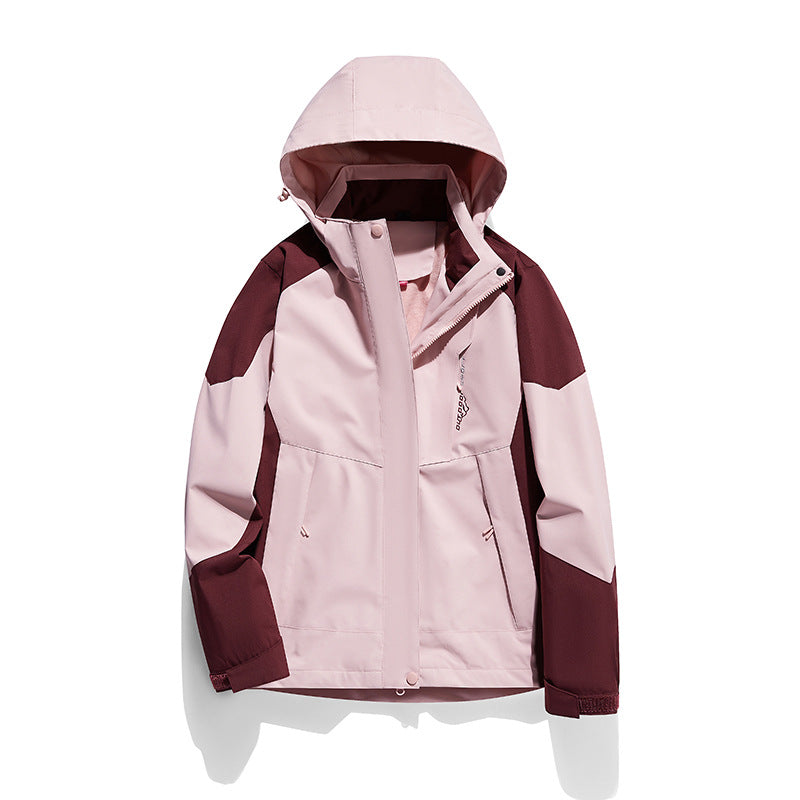 Damen zweilagige Softshell‑Outdoorjacke mit abnehmbarem Fleece‑Innenlayer und Kapuze Echoarchiv