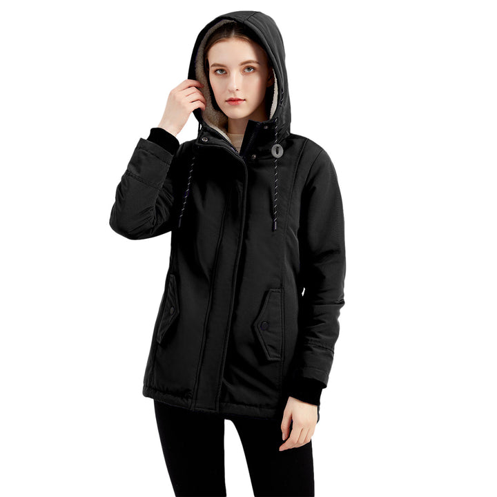 Damen nan gefütterte Winterparka mit Teddyfleece Innenfutter und Kapuze Echo Archiv