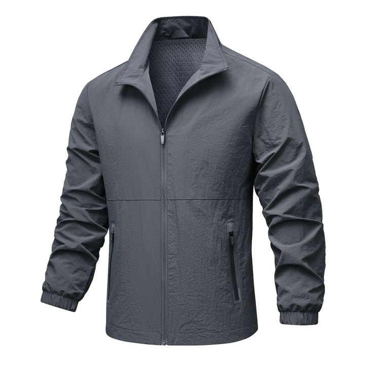 Herren leichte technische Windjacke mit Netzfutter, hohem Stehkragen und Reißverschlusstaschen Echo Archiv