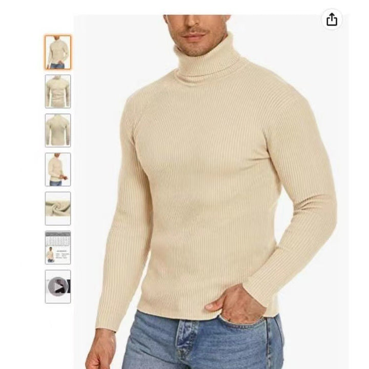 Herren Stehkragen Pullover aus ribbeltem Strick Echoarchiv