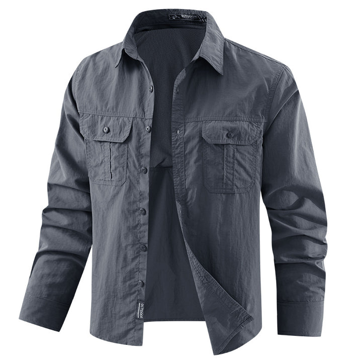 Herren nan leichtes UV-Schutz Outdoor-Hemdjacke mit atmungsaktivem Mesh-Futter, Klappentaschen und schnell trocknender Webstruktur Echo Archiv