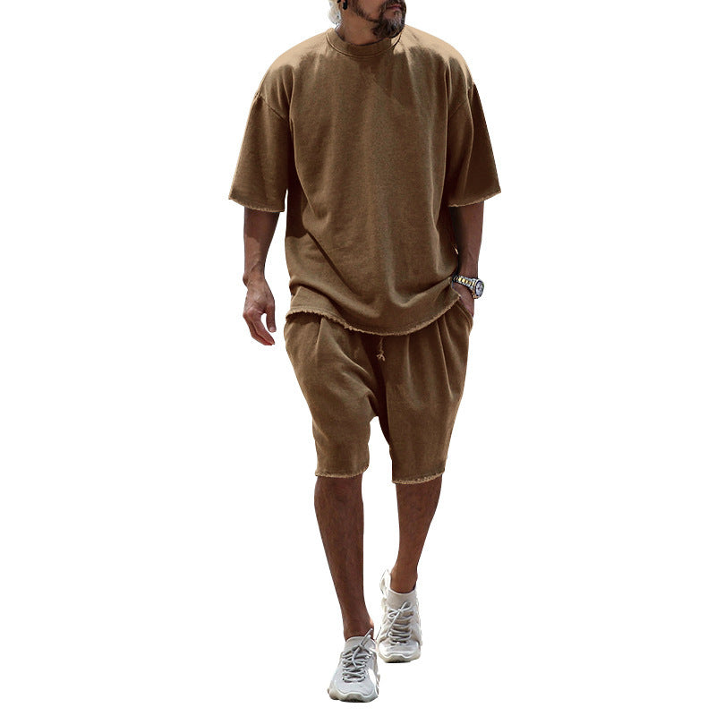 Herren lässiges Oberteil und Shorts Set Echoarchiv