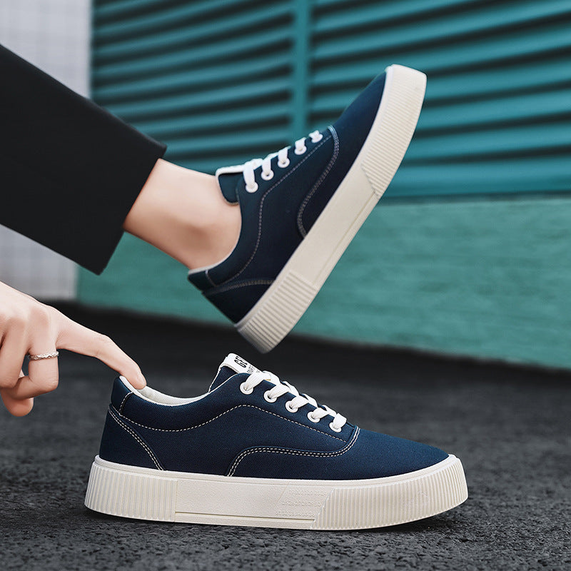 Unisex Leichter Canvas-Low-Top Sneaker mit dicker Plateau-Gummisohle – Norré