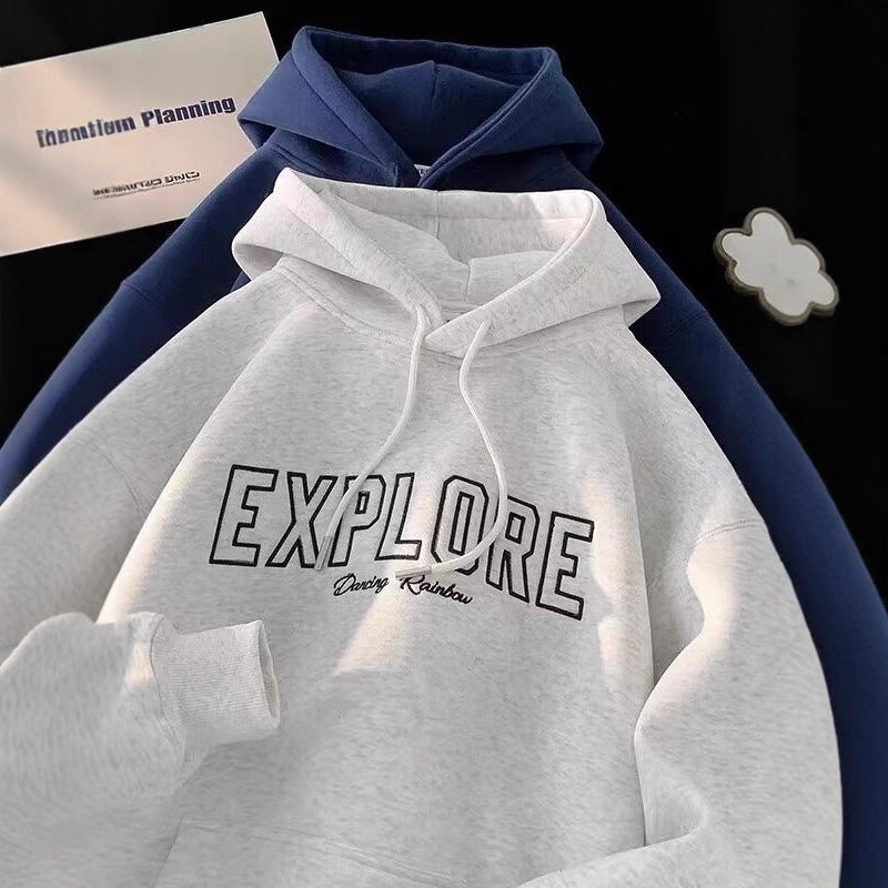 Unisex Oversized Kapuzenpullover mit Schriftzug Echoarchiv