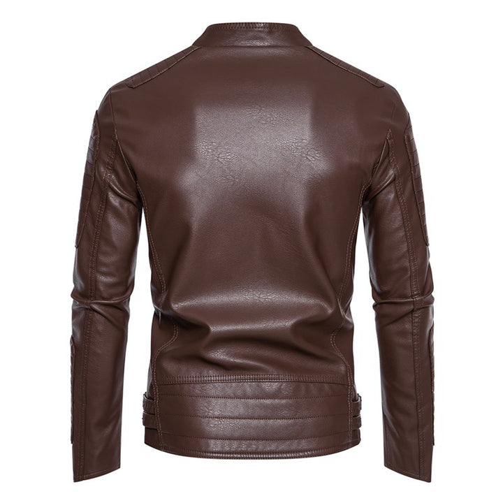 Herren Modische Bikerjacke aus Kunstleder Echo Archiv
