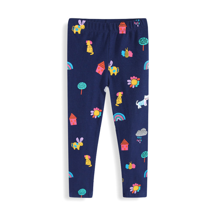 Mädchen Leggings mit buntem Tier- und Hausmuster Echo Archiv