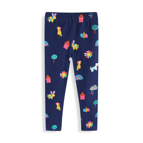 Mädchen Leggings mit buntem Tier- und Hausmuster Echo Archiv