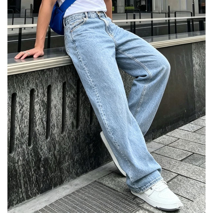 Damen Modische Weit Geschnittene Jeans Echoarchiv