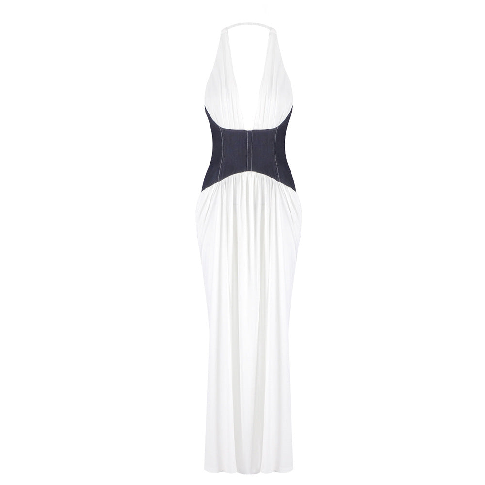 Damen Elegantes Maxi-Kleid mit tiefem V-Ausschnitt und figurformendem Oberteil Echo Archiv