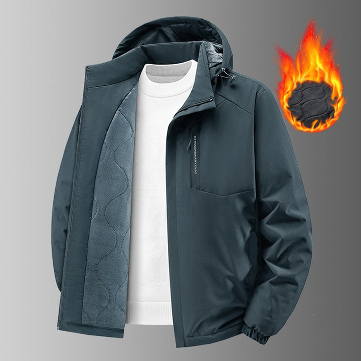 Herren Thermo-Outdoorjacke mit gesteppter Fleece-Innenlage, wind- und wasserabweisender Hülle & Kapuze Echoarchiv
