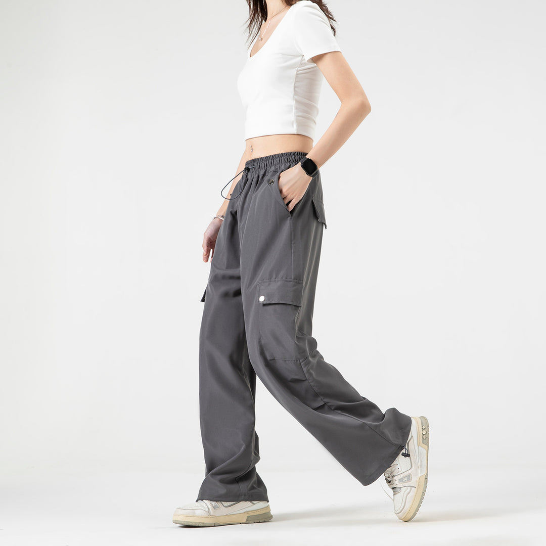 Damen Baggy-Cargo-Hose mit Tunnelzugbund, großen Klappentaschen und verstellbarem Saum Echo Archiv
