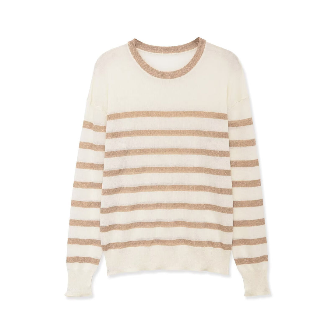 Damen Feinstrickpullover mit Lurex-Streifen und Rundhalsausschnitt Echo Archiv