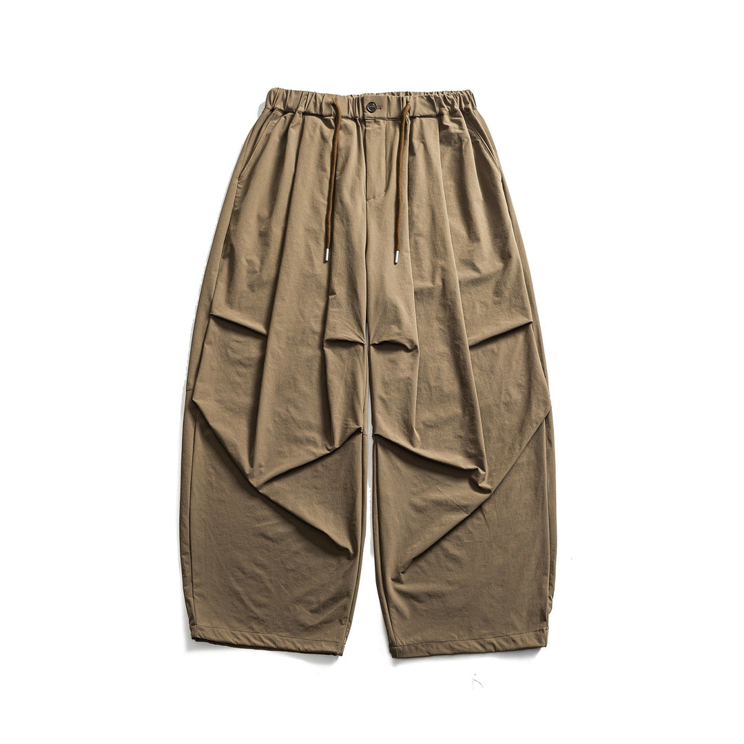 Damen Weite Cropped-Cargo-Culotte mit Tunnelzugbund und Falten-Detail Echoarchiv
