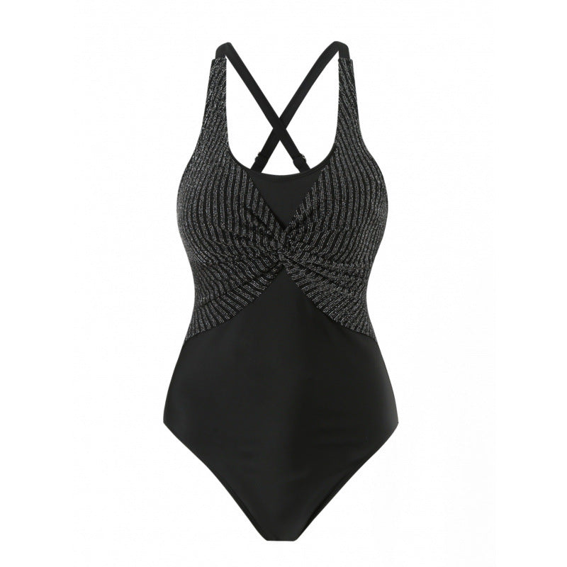 Damen Einteiler Badeanzug mit elegantem Wickeldesign Echo Archiv