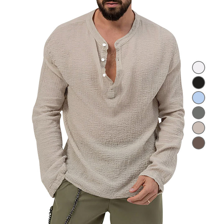 Herren Langarmshirt mit Knopfleiste Echoarchiv