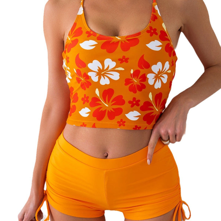 Damen Bade-Top mit floralem Design und hochgeschnittenen Shorts Echo Archiv