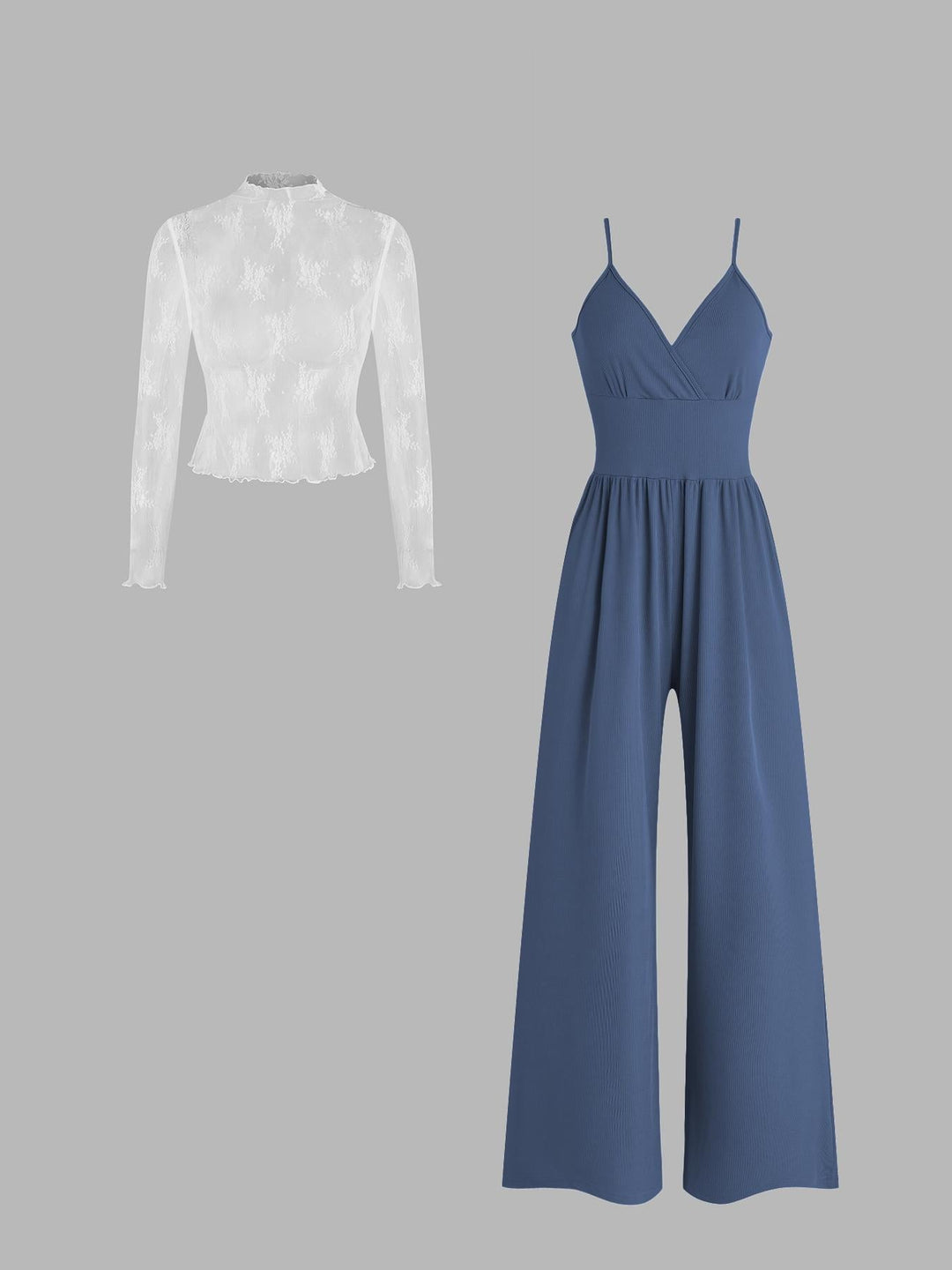Damen elegantes und figurbetontes Jumpsuit-Set Echoarchiv