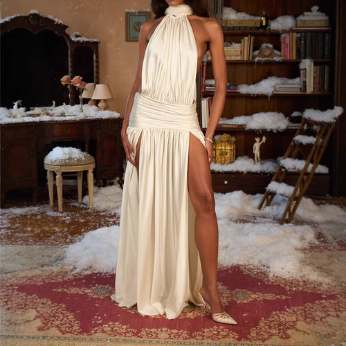 Damen Elegantes Maxikleid mit schulterfreiem Design und Rüschendetails Echo Archiv