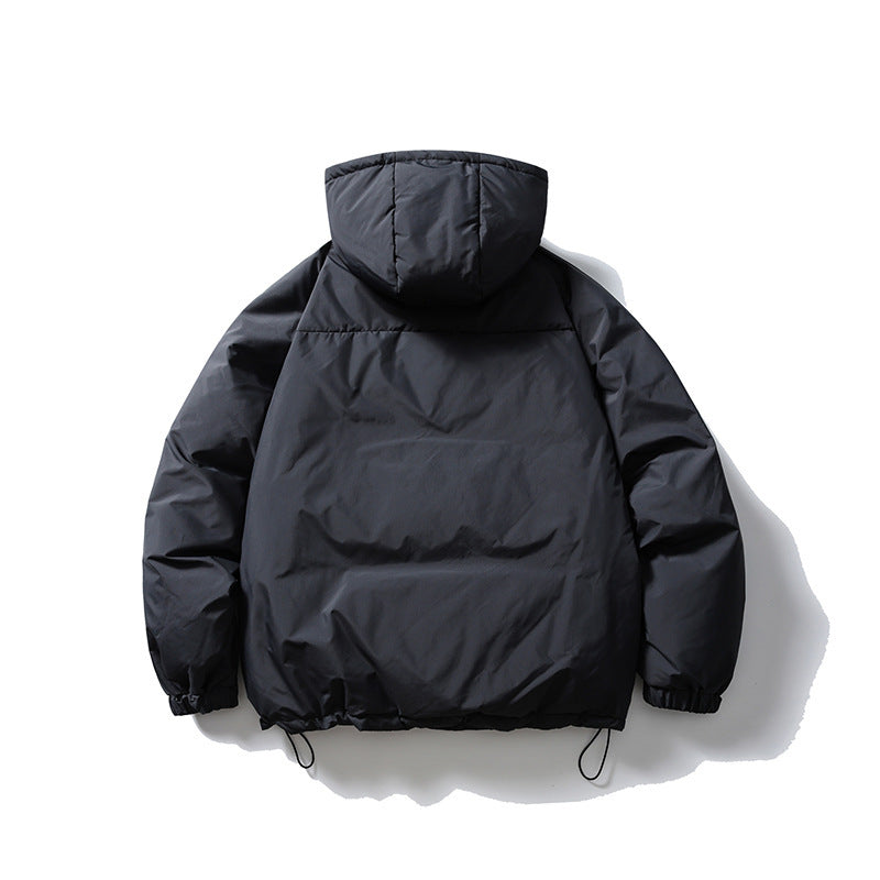 Unisex Wattierter Kapuzenpullover-Anorak mit halbem Reißverschluss, Kängurutasche und Kordelzug Echo Archiv