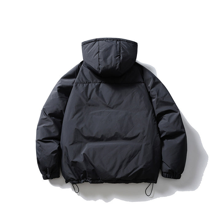 Unisex Wattierter Kapuzenpullover-Anorak mit halbem Reißverschluss, Kängurutasche und Kordelzug Echo Archiv