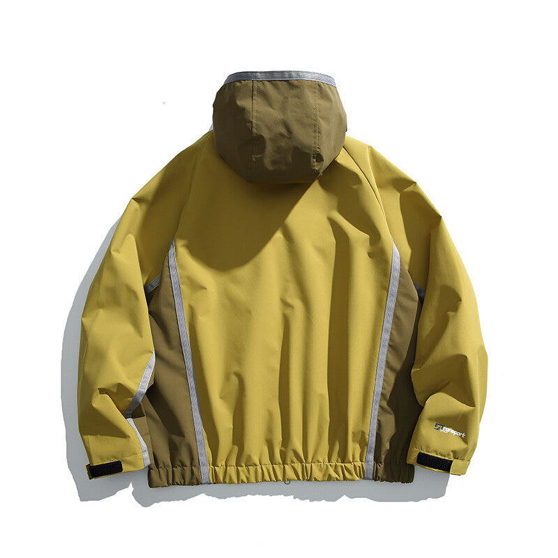 Unisex Wasserabweisende technische Kapuzenjacke mit Reflektorpaspeln und elastischem Saum Echo Archiv