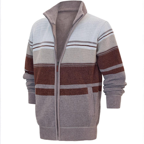 Herren modische Strickjacke mit hohem Kragen und sportlichem Reißverschluss Echoarchiv