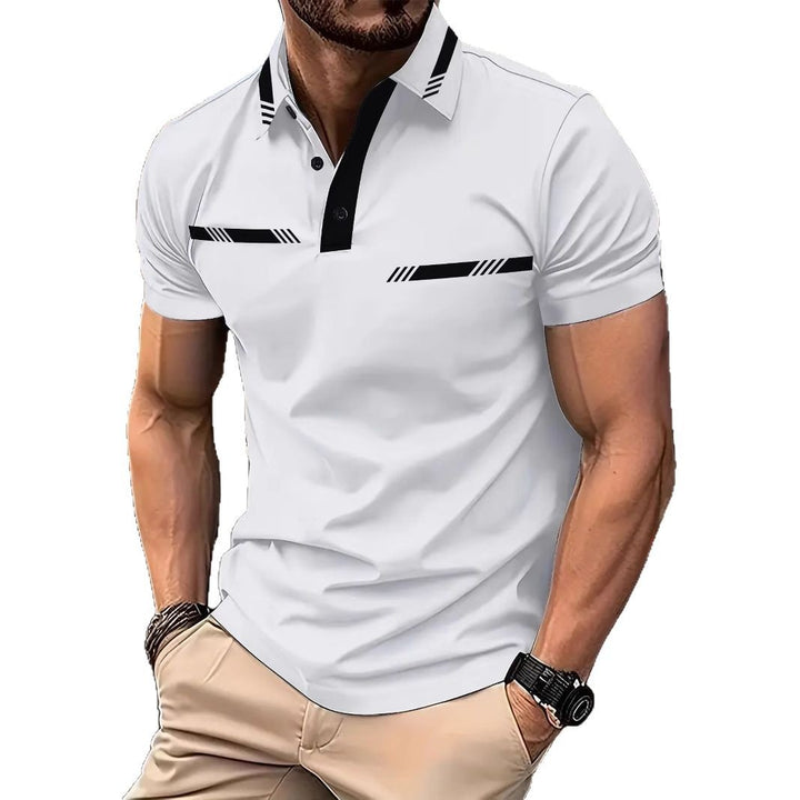 Herren Kurzarm Poloshirt mit stilvollen Kontraststreifen Echoarchiv