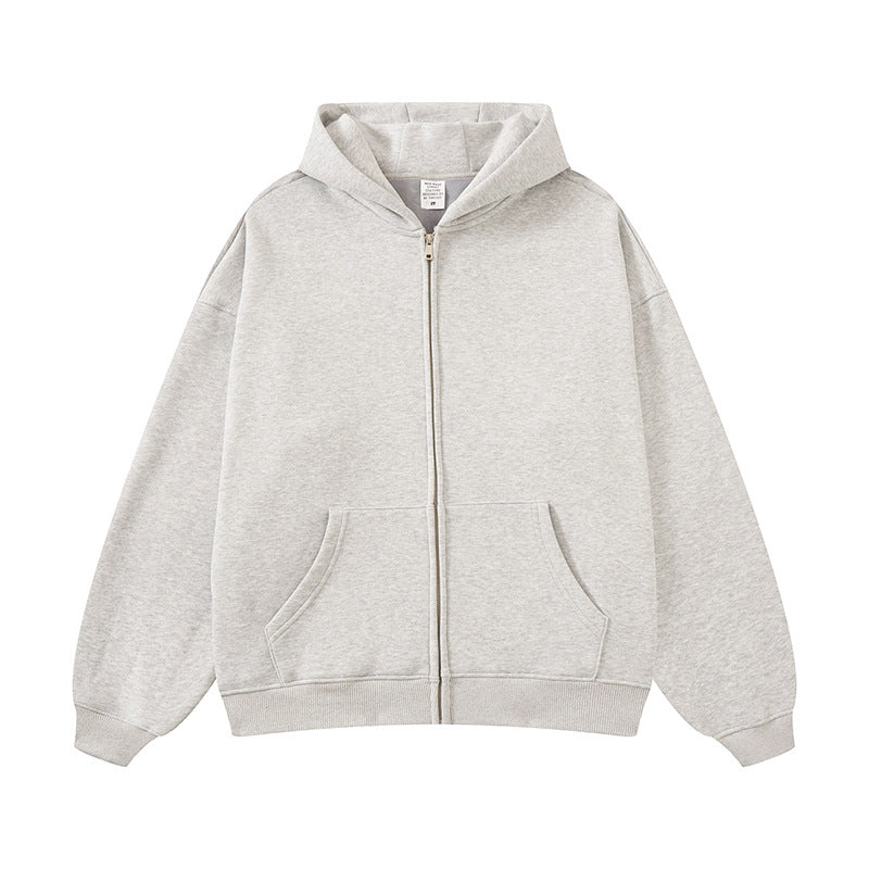 Unisex nan Kapuzen-Sweatjacke mit durchgehendem Reißverschluss, oversized Passform und Kängurutaschen Echo Archiv