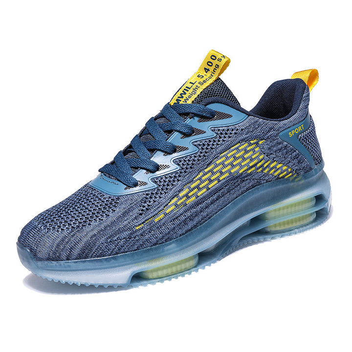 Unisex atmungsaktive Strick-Laufsneaker mit sichtbarer Luftkammer, verstärkter Ferse und rutschfester Profilsohle – Tavélo