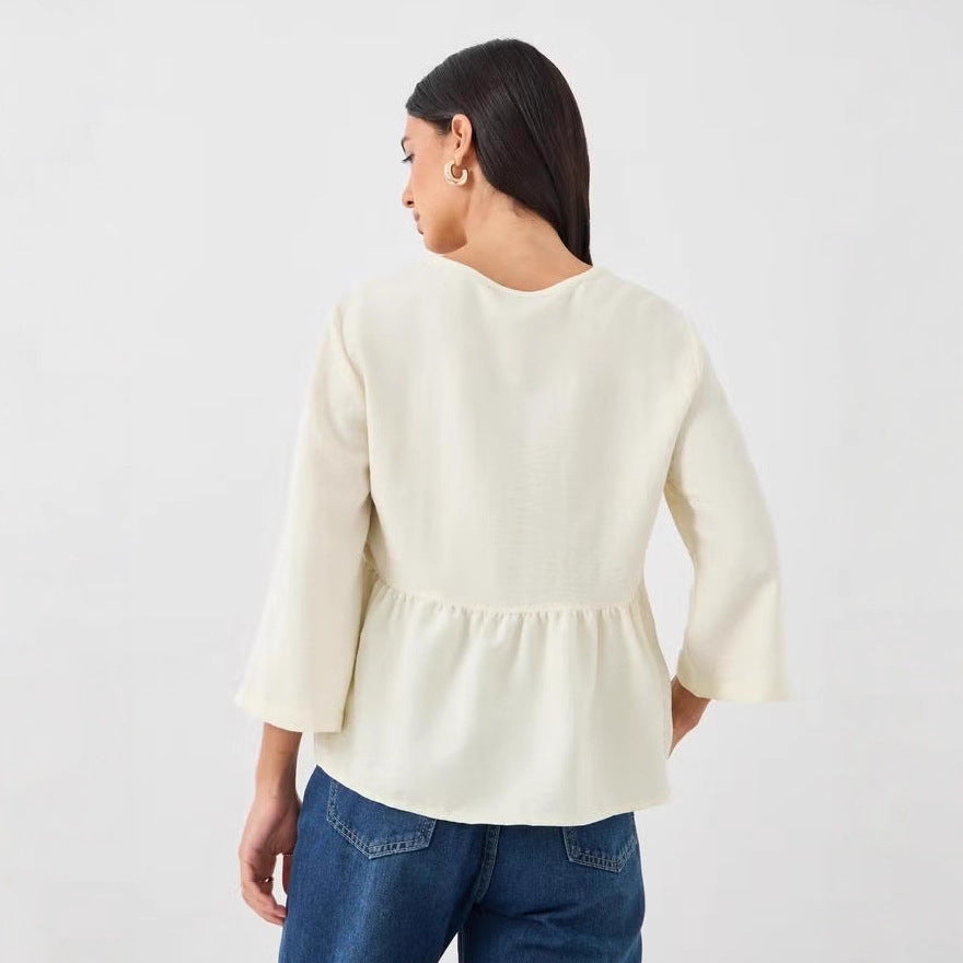 Damen Lockere Bluse mit eingearbeiteten Details Echo Archiv