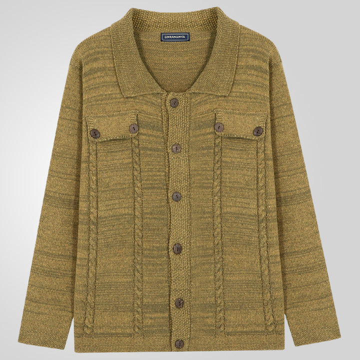 Herren Strickjacke mit Zopfmuster und praktischen Taschen Echoarchiv