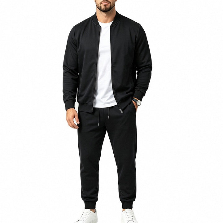 Herren Zweiteiliges Casual-Trainingsset mit Bomberjacke und tapered Jogginghose Echoarchiv