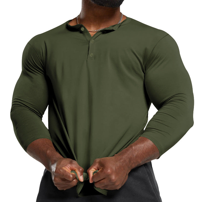 Herren Longsleeve Henley aus leichter Baumwollmischung Echoarchiv