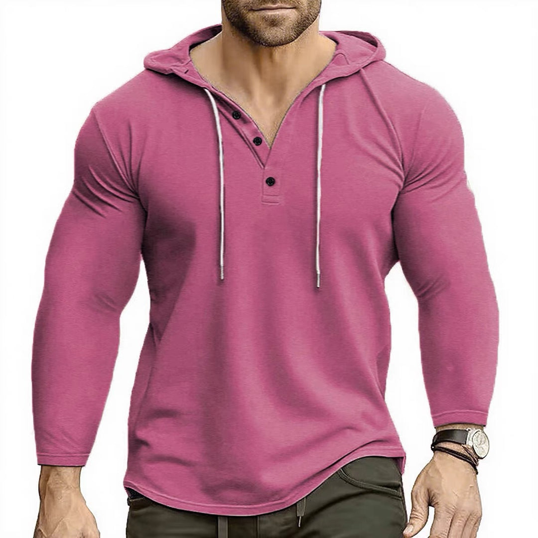 Herren Hoodie mit knöpfbarem Kragen und Kordelzug Echoarchiv