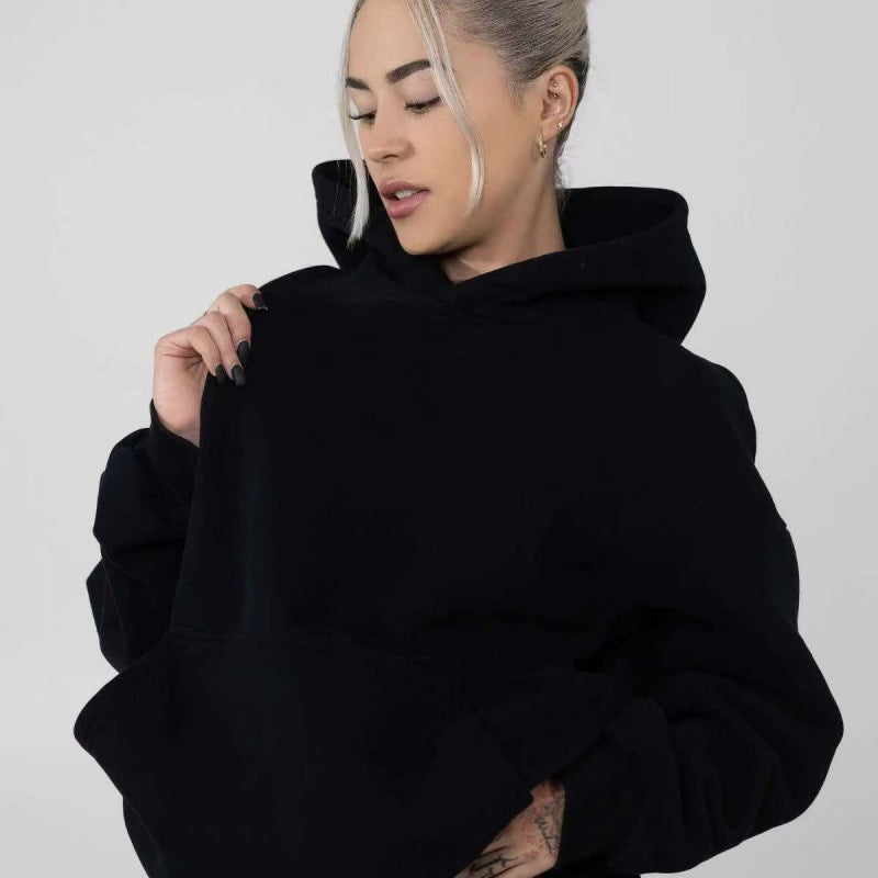 Damen nan extraweicher Oversize-Hoodie mit strukturierter Kängurutasche, überschnittener Schulter und angerauter Innenseite Echo Archiv