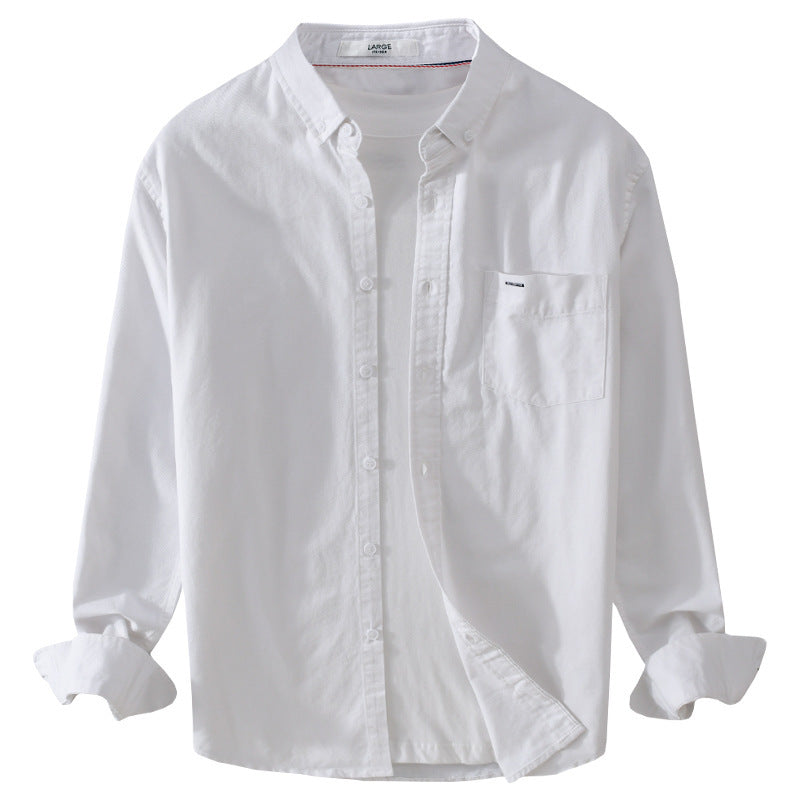 Herren klassisches Button-Down Oxfordhemd aus Baumwolle mit Kentkragen lockerer Schnitt und Brusttasche Echoarchiv